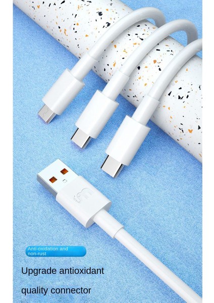 iPhone Android Için 100W Hızlı Şarj Tek Sürüklemeli Üç Veri Kablosu C Tipi Şarj Kablosu (Yurt Dışından)