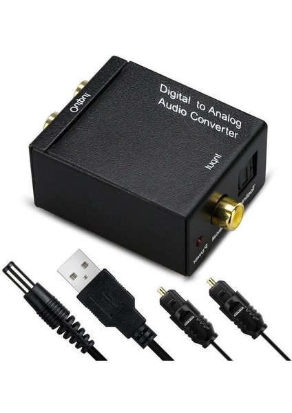 Poplikdfr Dijital Optik Koaksiyel - Analog Rca L/r Ses Dönüştürücü Adaptör, Fiber Kablo ve USB Kablosu ve Ana Bilgisayar ile (Yurt Dışından)