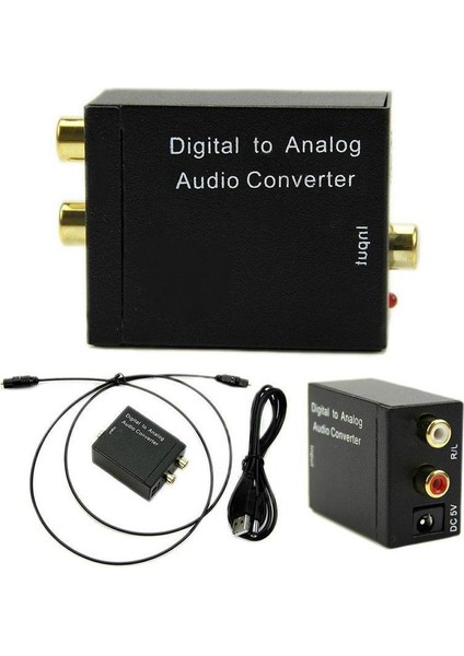 Poplikdfr Dijital Optik Koaksiyel - Analog Rca L/r Ses Dönüştürücü Adaptör, Fiber Kablo ve USB Kablosu ve Ana Bilgisayar ile (Yurt Dışından)