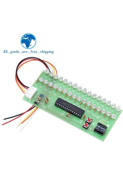 Mcu Ayarlanabilir Ekran Deseni LED Vu Metre Seviye Göstergesi Amplifikatör Ses 16 LED Çift Kanallı Yeşil Lamba Işığı Dc 8 V Ila 12 V (Yurt Dışından)