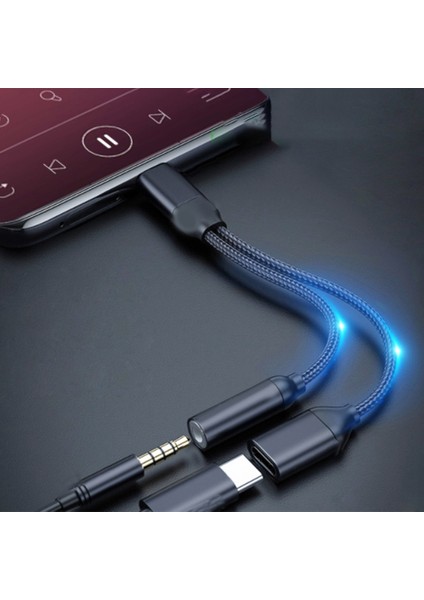 2'si 1 Arada Tip C - 3,5 mm Kulaklık ve Şarj Adaptörü USB C - Aux Ses Jakı Yüksek Çözünürlüklü Dac ve Hızlı Şarj Kablosu (Yurt Dışından) modelleri