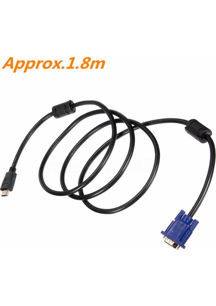 1.8m HDMI - VGA Kablosu Hd 1080P HDMI Erkek - Pc Laptop Için VGA Erkek Video Dönüştürücü Adaptör (Yurt Dışından) modelleri