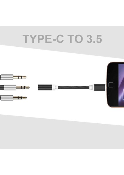 USB Tip C 3.5mm Kulaklık Adaptörü Aux Ses Kablosu Adaptörü Usbc Adaptörü Xiaomi Lg Huawei P20 ve Kulaklık (Yurt Dışından)