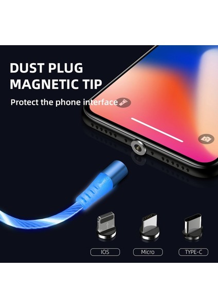 Manyetik Şarj Kablosu Manyetik Tel Tipi C Microusb Yıldırım USB iphone Samsung Xiaomi Huawei Onur LED Işıklı Kablo (Yurt Dışından) fiyatları