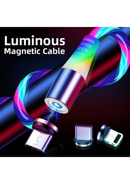 Manyetik Şarj Kablosu Manyetik Tel Tipi C Microusb Yıldırım USB iphone Samsung Xiaomi Huawei Onur LED Işıklı Kablo (Yurt Dışından) modelleri