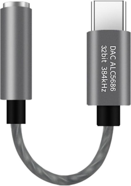 USB Tip C - 3.5mm Kulaklık Jakı Dac Adaptörü 32BIT 384KHZ Tek ALC5686 USB - 3.5mm Samsung Akıllı Telefon Için (Yurt Dışından)