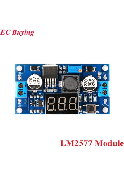 LM2577 Dc-Dc Boost Yükseltme Modülü Yükseltme Dönüştürücü Dijital Voltmetre Ekran Gerilim Ölçer Güç Modülü 3A Çıkış XL6009 (Yurt Dışından)