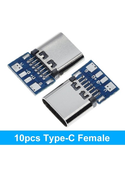 10 Adet USB 3.1 Tip-C Konnektör 12 24 Pin Dişi/erkek Soket Priz Adaptörü Lehim Teli ve Kablo 24 Pin Destek Kurulu (Yurt Dışından)