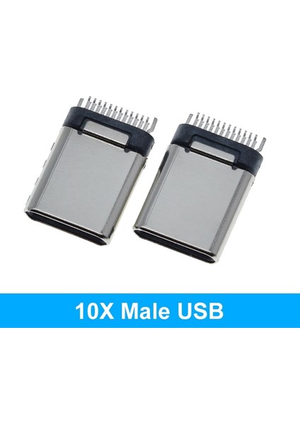 10 Adet USB 3.1 Tip-C Konnektör 12 24 Pin Dişi/erkek Soket Priz Adaptörü Lehim Teli ve Kablo 24 Pin Destek Kurulu (Yurt Dışından) fiyatları