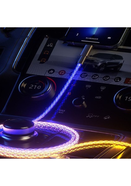 Cep Telefonu Kabloları Rgb Parlayan Şarj Kabloları LED Işık Mikro USB C Tipi Şarj Cihazı iPhone 13 12 Xiaomi Samsung Huawei Telefon (Yurt Dışından) modelleri