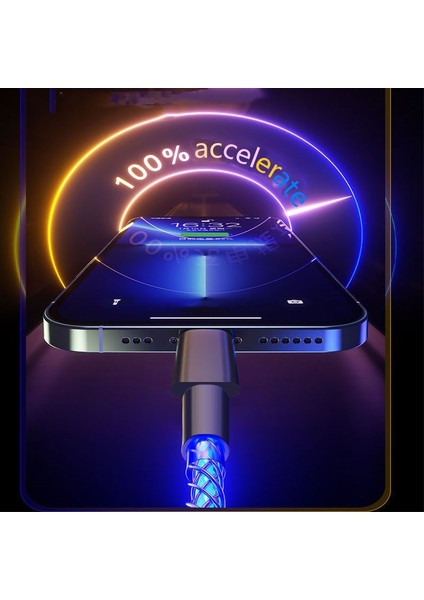 Cep Telefonu Kabloları Rgb Parlayan Şarj Kabloları LED Işık Mikro USB C Tipi Şarj Cihazı iPhone 13 12 Xiaomi Samsung Huawei Telefon (Yurt Dışından) indirimleri