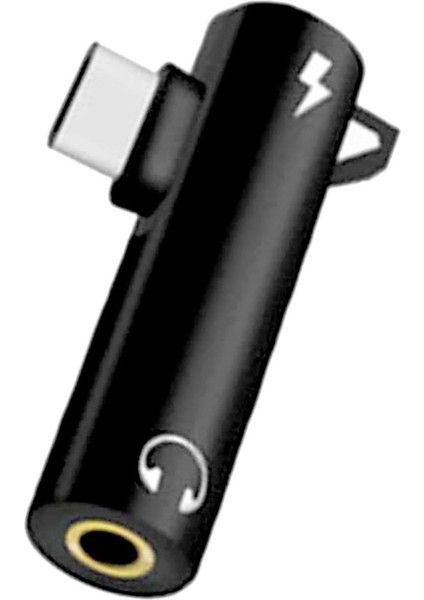 Tipi Ses Adaptörü Kanca Çağrı Müzik Şarjı 2'si 1 Arada 3,5 mm Yuvarlak Delikli Kulaklık Dönüştürücü (Yurt Dışından)