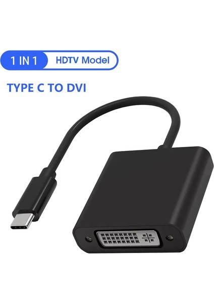 Usb3.1 Tip C Erkek DVI Kablo Dönüştürücü Tip C Dizüstü Bilgisayar Monitörü Için Genişletilmiş Adaptör Kablosu Konektörü (Yurt Dışından)