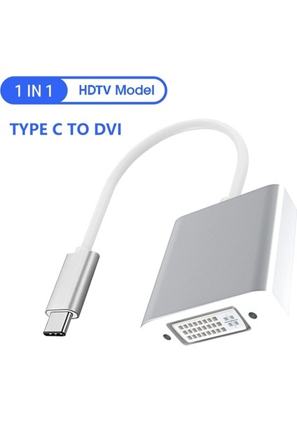 Usb3.1 Tip C Erkek DVI Kablo Dönüştürücü Tip C Dizüstü Bilgisayar Monitörü Için Genişletilmiş Adaptör Kablosu Konektörü (Yurt Dışından)