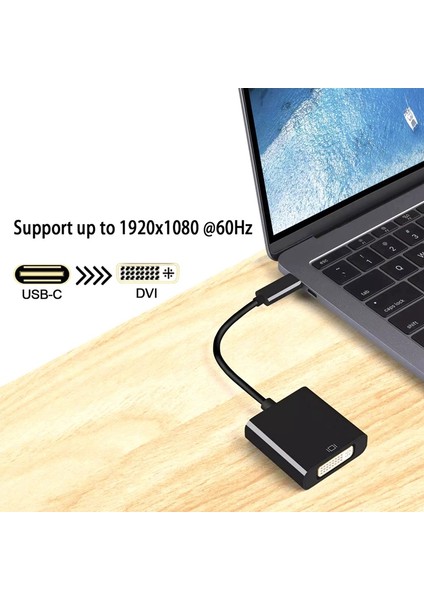 Usb3.1 Tip C Erkek DVI Kablo Dönüştürücü Tip C Dizüstü Bilgisayar Monitörü Için Genişletilmiş Adaptör Kablosu Konektörü (Yurt Dışından)