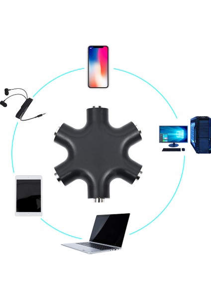 3.5mm Aux Ses Kablo Ayırıcı Adaptör 1 Erkek 5 Dişi Bağlantı Noktası Jakı Ses Adaptörü Tablet Mp3 Mp4 Çalar Cep Telefonu Hoparlör (Yurt Dışından) indirimleri