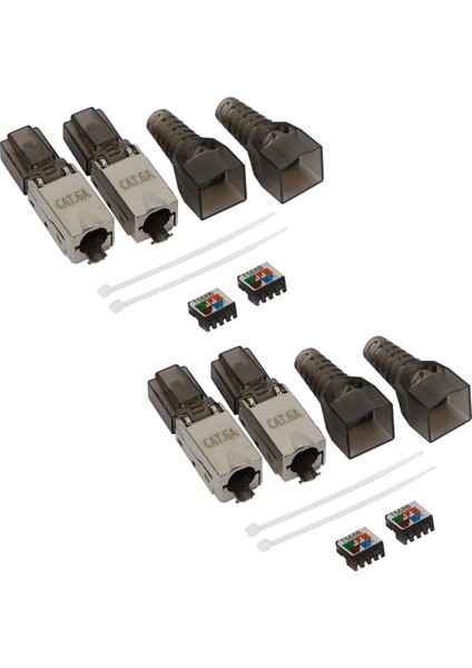 Adet CAT6A Koruyucu Kristal Kafa RJ45 Konektörü Metal Aletsiz Konnektör Fişi Bilgisayar Kablosu Adaptörü (Yurt Dışından)