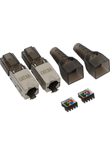 Adet CAT6A Koruyucu Kristal Kafa RJ45 Konektörü Metal Aletsiz Konnektör Fişi Bilgisayar Kablosu Adaptörü (Yurt Dışından) modelleri