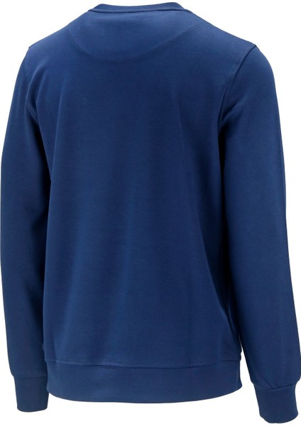 Erkek Standart Fit Bisikler Yaka Cep Fermuarlı Lacivert Sweatshirt fırsatları