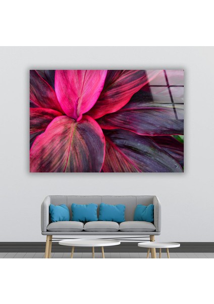 Botanik Pembe Yapraklar Temperli Cam Duvar Tablosu indirimleri