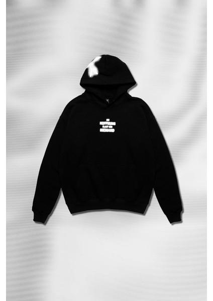 Hoodie Unisex Fire Sırt ve Ön Baskılı Oversize Siyah Kapüşonlu Kalın Sweatshirt modelleri