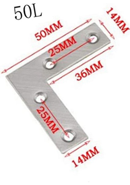 Köşeli Mesnet-20 * L Şeklinde Takviye Plakası-Gümüş (Yurt Dışından)