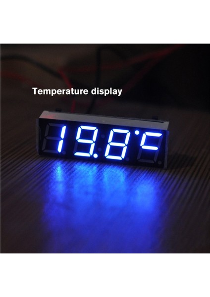 Araba Için 3 In 1 Dijital LED Zaman Saati Sıcaklık Gerilim Modülü Voltmetre (Yurt Dışından)
