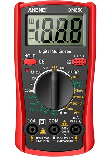 Profesyonel LCD Ekran Dijital Multimetre Ac/dc Gerilim Ölçer Ampermetre Ohmmetre Voltmetre Multitester Diyot Direnç Kapasite Ölçer (Yurt Dışından)