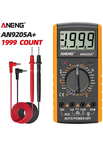Profesyonel Dijital Multimetre Ac/dc Gerilim Ölçer Ampermetre Ohmmetre Voltmetre Diyot Direnç Kapasite Ölçer Multitester Elektrikçi Aracı (Yurt Dışından)