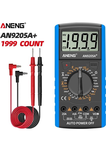 Profesyonel Dijital Multimetre Ac/dc Gerilim Ölçer Ampermetre Ohmmetre Voltmetre Diyot Direnç Kapasite Ölçer Multitester Elektrikçi Aracı (Yurt Dışından)