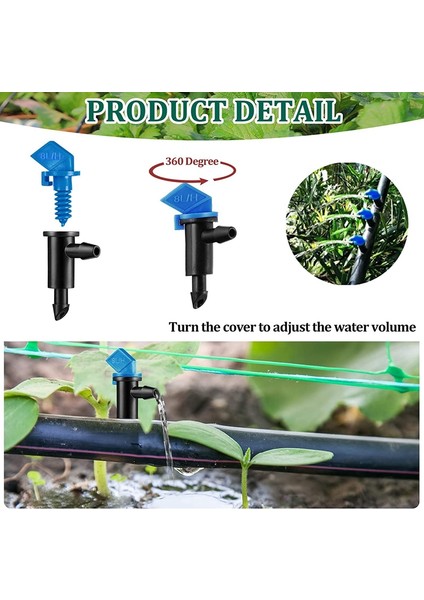60 Adet Sulama Damla Verici Bahçe Bayrağı Sulama Damlatıcı, Ağaçlar ve Çalılar (Mavi Siyah, 2gph) (Yurt Dışından) fiyatları