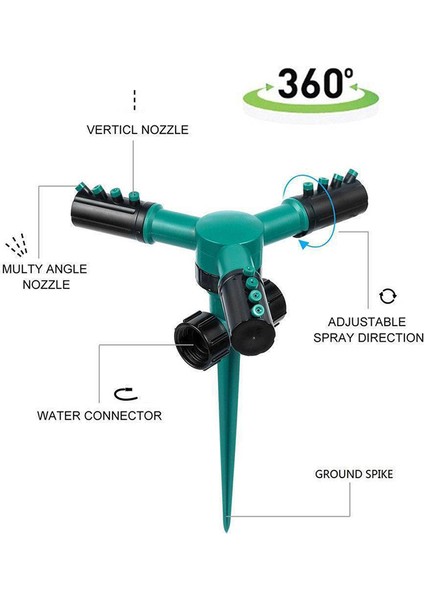 360° Dönen Çim Yağmurlama Sistemi Otomatik Bahçe Su Yağmurlama Sistemleri Çim Sulama Güneş Işığı Süper Mağaza (Yurt Dışından) modelleri