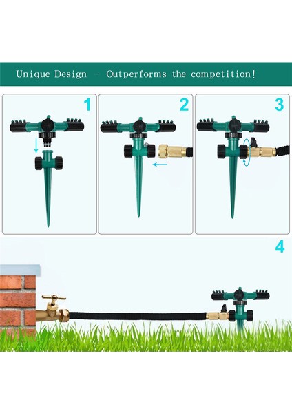 360° Dönen Çim Yağmurlama Sistemi Otomatik Bahçe Su Yağmurlama Sistemleri Çim Sulama Güneş Işığı Süper Mağaza (Yurt Dışından) fırsatları