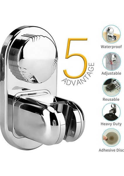 2x 5 Mod Açısı Ayarlanabilir Duş Başlığı Tutucu, Süper Vakum Vantuz El Duş Braketi (Yurt Dışından) fiyatları