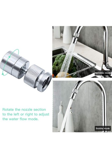 360 Derece Döner Musluk Su Tasarrufu Musluk Pirinç Ayarlanabilir 2 Mod Mutfak Banyo Musluk Fıskiye Filtresi Memesi Adaptörü ile (Yurt Dışından) fırsatları