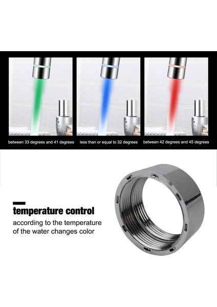 24MM - 22MM Adaptör LED Işıklı Musluk LED Musluk Sıcaklık Kontrolü (Yurt Dışından) indirimleri