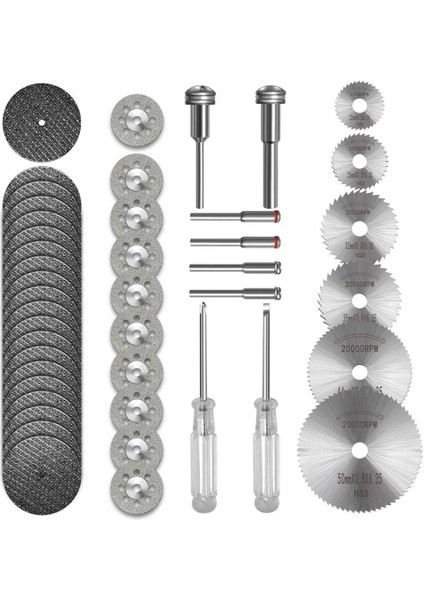 Döner Alet Için 36 Adet Kesme Çarkı Seti, Hss Daire Testere Bıçakları 6 Adet, Reçine Kesme Diskleri 20 Adet Elmas Kesme Tekerlekleri 10 Adet 2 Tornavida ile (Yurt Dışından) indirimleri