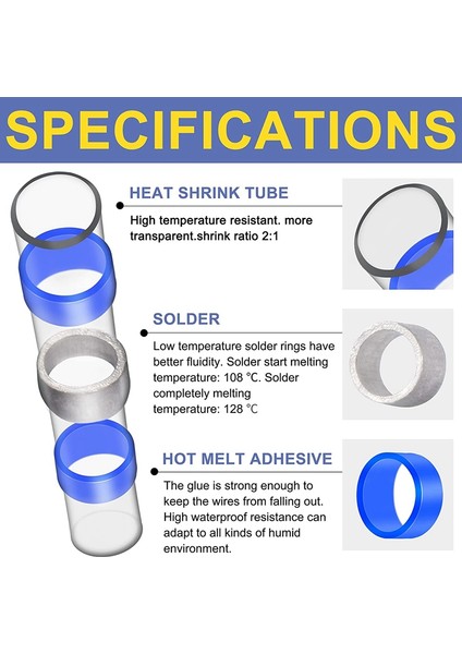 100 Adet Lehim Mühürlü Tel Konnektörler, Isıyla Daralan Tel Konnektörler (Yurt Dışından) indirimleri