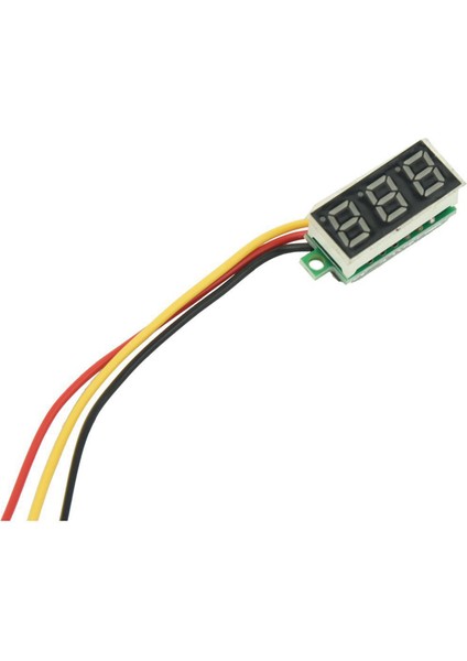 4x Mini Dijital Voltmetre Dc 0-100V LED Panel Gerilim Ölçer 3 Telli Kırmızı (Yurt Dışından)