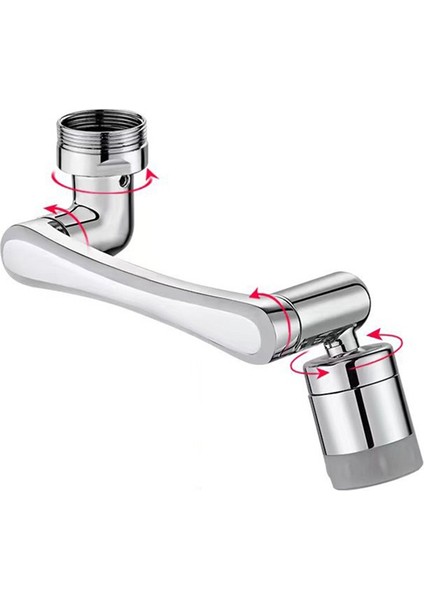 Evrensel Musluk Genişletici Çift Dişli 2 Su Çıkış Modu Bakır Krom Kaplama 1440° Dönen Lavabo Sı Genişletici (Yurt Dışından) modelleri