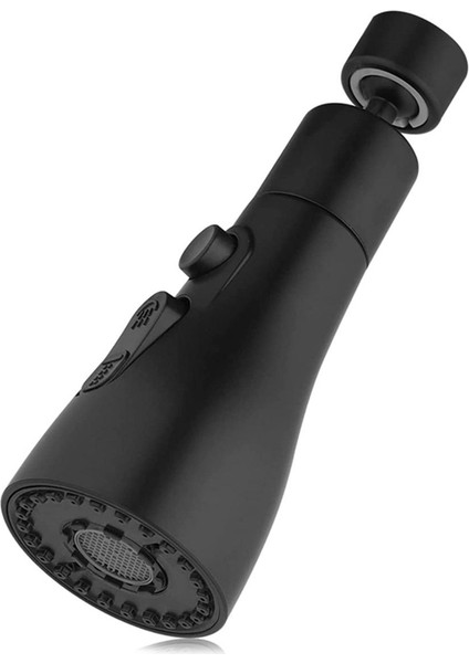 Namuny Musluk Havalandırıcı, 3 Modlu Mutfak Banyo Musluk Fıskiye Filtresi, 2 (M22 ve F24) Adaptörlü, 360 Derece Dönebilen Musluk Siyah (Yurt Dışından)