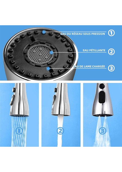 Namuny Musluk Havalandırıcı, 3 Modlu Mutfak Banyo Musluk Fıskiye Filtresi, 2 (M22 ve F24) Adaptörlü, 360 Derece Dönebilen Musluk Siyah (Yurt Dışından) modelleri