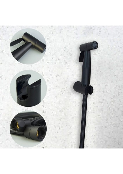 Duş Püskürtücü Için-1 x Bide Püskürtücü 1 x Paslanmaz Çelik Hortum 1 x Duvar Tutucusu-Siyah (Yurt Dışından) indirimleri