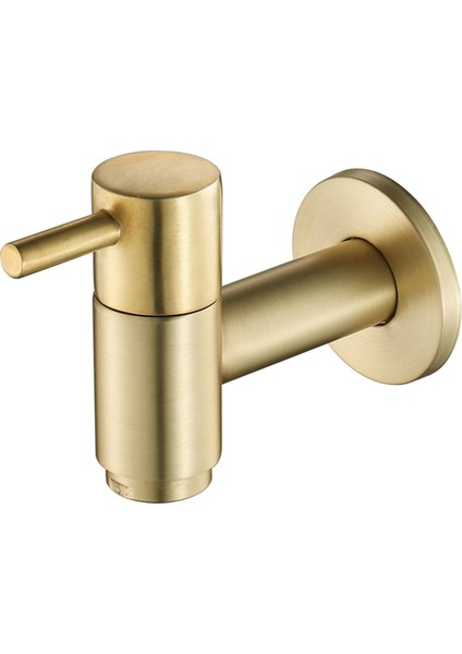 Nanlıy-Fırçalanmış Altın Yuvarlak Bakır Duvara Monte Çamaşır Makinesi Musluk Paspas Havuz Dokunun Bahçe Açık Banyo Su Musluk (Yurt Dışından)