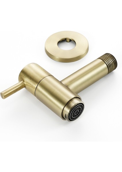 Nanlıy-Fırçalanmış Altın Yuvarlak Bakır Duvara Monte Çamaşır Makinesi Musluk Paspas Havuz Dokunun Bahçe Açık Banyo Su Musluk (Yurt Dışından) fırsatları