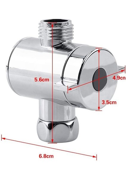 Abs Krom 3 Yollu Yönlendirici Hortum Bağlantısı T Şekli Adaptör Konnektörü Açılı Vana Hortum Banyo Duş Kolu Tuvalet (Yurt Dışından) modelleri
