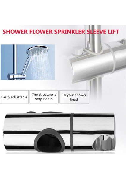 Ma Yedek 25MM Abs Krom Duş Rayı Kafa Kaydırıcı Tutucu Ayarlanabilir Braket-Gümüş (Yurt Dışından) fırsatları