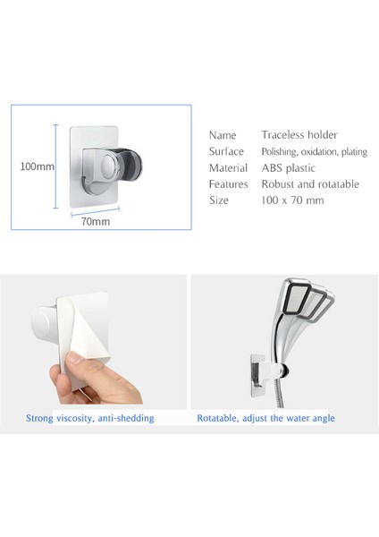 Adet Banyo Yapışkanlı Duş Başlığı Tutucu Ayarlanabilir Abs Duş Tutucu Koltuk Kolye (Yurt Dışından) fiyatları