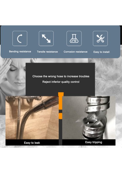 2m Duş Hortumu Ekstra Uzun Krom El Duş Borusu Esnek Hortumlar-Gümüş (Yurt Dışından) modelleri