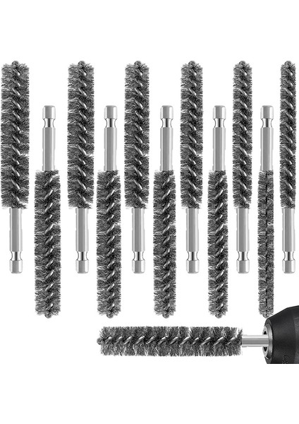 Paslanmaz Çelik Delik Fırçası Paslanmaz Çelik Kıllar Altıgen Saplı Matkap Için Tel Fırça 12 Adet (Yurt Dışından) fiyatları